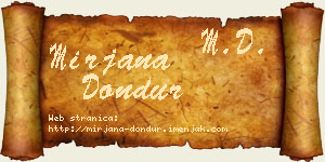 Mirjana Dondur vizit kartica